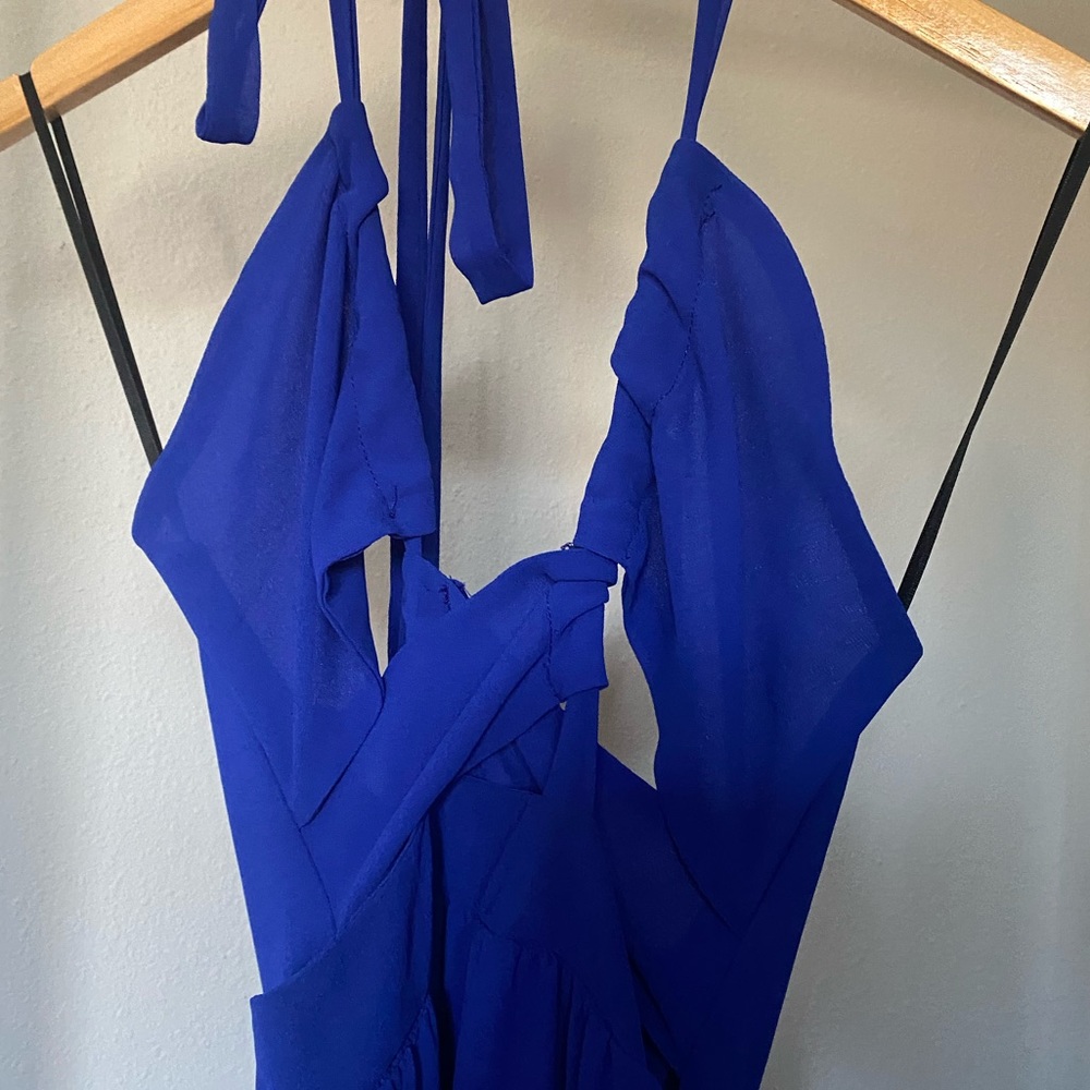 Blue Criss Cross Maxi Dress - Picture 4 of 5